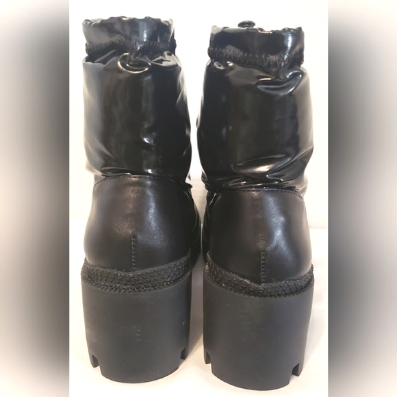 Schutz Joseane Boots in Shiny Black Nylon Size 7B - Picture 7 of 15